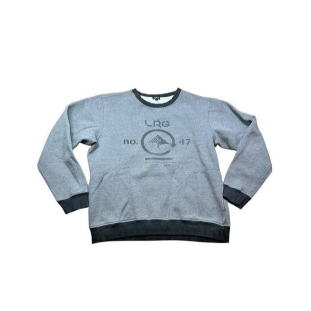 LRG Crew Neck Mens Size XL GrayLifted Research Group Logo Sweatshirt Y2K Pockets